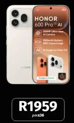 Vodacom HONOR 600 Pro AI offer