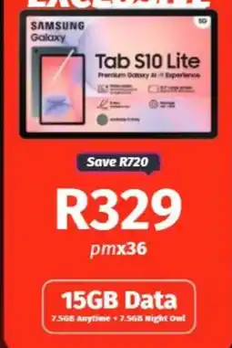 Vodacom Samsung Galaxy Tab S10 Lite offer