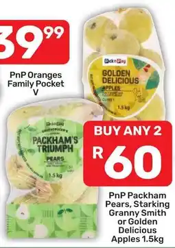 Pick n Pay PnP Packham's Triumph Pears or Golden Delicious Apples offer
