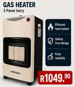 Build It GAS HEATER 3 Panel Ivory safegás offer