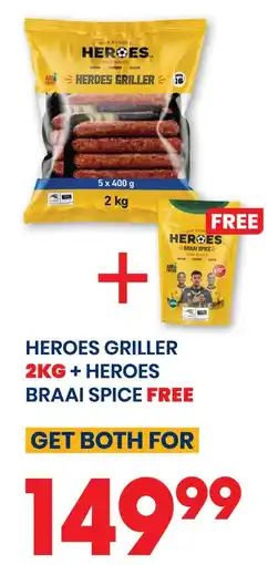 Econo Foods HEROES GRILLER + HEROES BRAAI SPICE offer