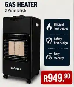 Build It GAS HEATER 3 Panel Black safegás offer