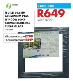 Chamberlain IBUILD 30.5MM ALUMINIUM PT66 WINDOW 600 X 600MM CHARCOAL CLEAR GLASS offer