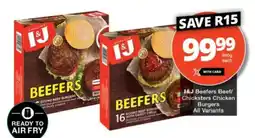 Checkers I&J Beefers Beef/Chicken Burgers offer