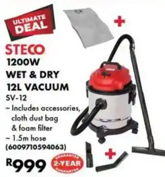 STECO 1200W WET & DRY VACUUM