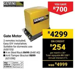 Builders Express Gate Motor GEMINI offer