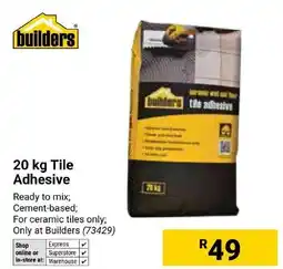 Builders Express builders Tile adhesive offer