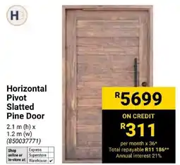 Builders Express Horizontal Pivot Slatted Pine Door offer