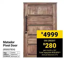 Builders Express Matador Pivot Door offer