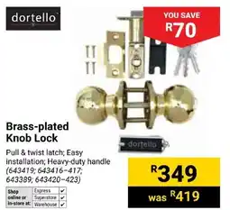 Builders Express Brass-plated Knob Lock offer