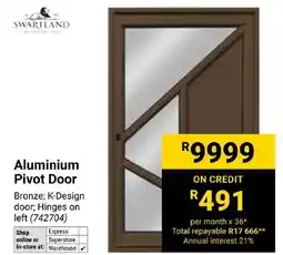 Builders Express Swartland Aluminium Pivot Door offer