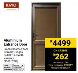 Builders Express Kayo Aluminium Entrance Door offer