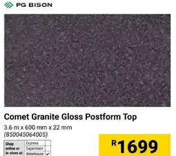 Builders Express PG BISON Comet Granite Gloss Postform Top offer