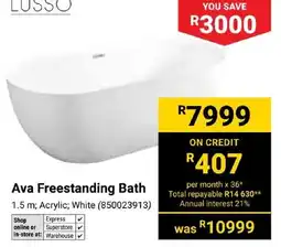 Builders Express LUSSO Ava Freestanding Bath offer