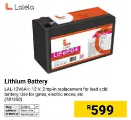 Builders Express Lalela Lithium Battery offer