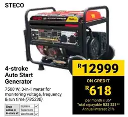 Builders Express Steco 4-stroke Auto Start Generator offer