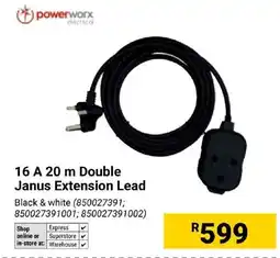 Builders Express powerworx 16 A 20 m Double Janus Extension Lead offer