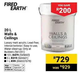 Builders Express Fired Earth Walls & Ceilings offer