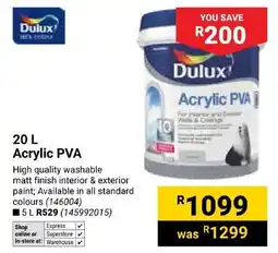 Builders Express Dulux Acrylic PVA offer
