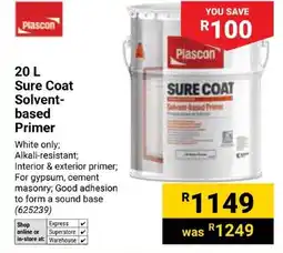 Builders Express Plascon Sure Coat Solvent-based Primer offer
