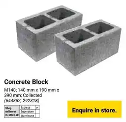 Builders Express Concrete Block offer