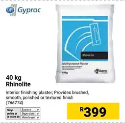 Builders Express Gyproc Rhinolite Multipurpose Plaster offer