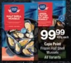 Checkers Cape Point Frozen Half Shell Mussels offer