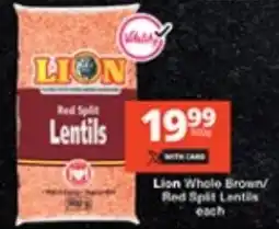 Checkers Lion Red Split Lentils offer