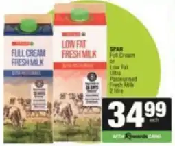 SuperSpar SPAR Full Cream or Low Fat Ultra Pasteurised Fresh Milk offer