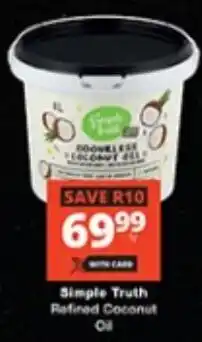 Checkers Simple Truth Refined Coconut Oil offer