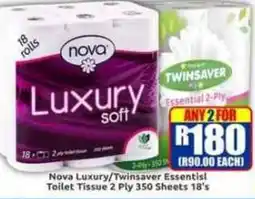 Three Star Cash and Carry Nova Luxury/Twinsaver Essential Toilet Tissue offer