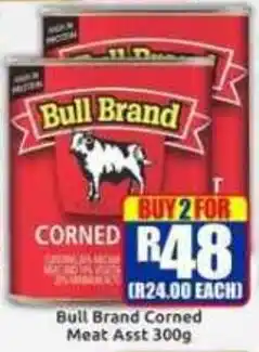Three Star Cash and Carry Bull Brand Corned Meat offer