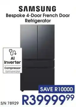Hirsch's SAMSUNG Bespoke 4-Door French Door Refrigerator offer