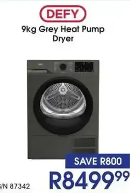 Hirsch's DEFY 9kg Grey Heat Pump Dryer offer