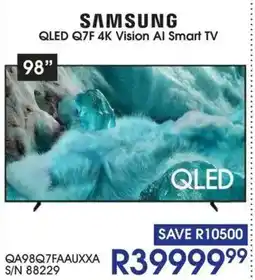 Hirsch's SAMSUNG QLED Q7F 4K Vision AI Smart TV offer
