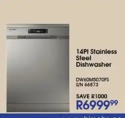 Hirsch's Samsung 14PI Stainless Steel Dishwasher offer
