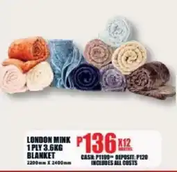 Lewis London mink 1 ply blanket offer