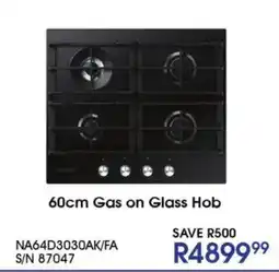 Hirsch's 60cm Gas on Glass Hob offer