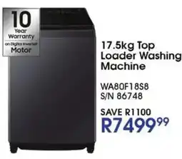 Hirsch's 17.5kg Top Loader Washing Machine offer