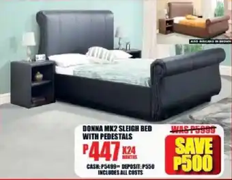 DONNA MK2 SLEIGH BED WITH PEDESTALS