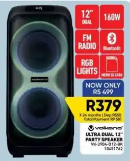 Furnmart Volkano Ultra Dual 12" Party Speaker offer