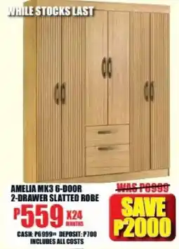 Lewis Amelia mk3 6-door 2-drawer slatted robe offer