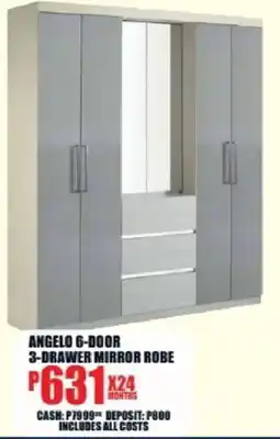 Lewis Angelo 6-door 3-drawer mirror robe offer