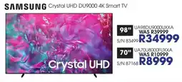 Hirsch's SAMSUNG Crystal UHD DU9000 4K Smart TV offer