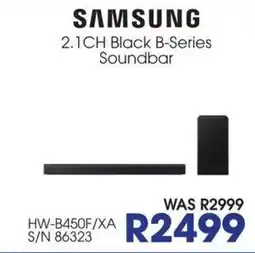 Hirsch's SAMSUNG 2.1CH Black B-Series Soundbar offer