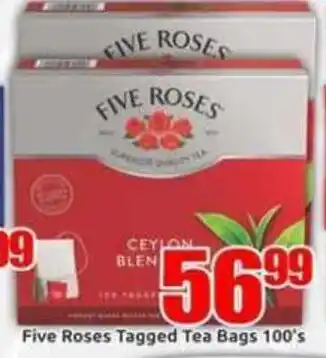 Three Star Cash and Carry Five Roses Tagged Tea Bags offer