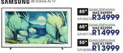 Hirsch's SAMSUNG 4K Frame AI TV offer