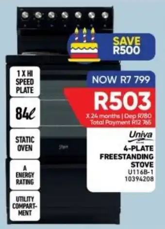 Furnmart Univa 4-Plate Freestanding Stove offer