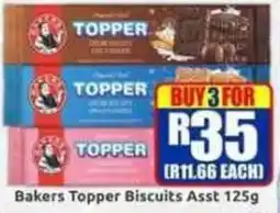 Three Star Cash and Carry Bakers Topper Biscuits Assorted offer