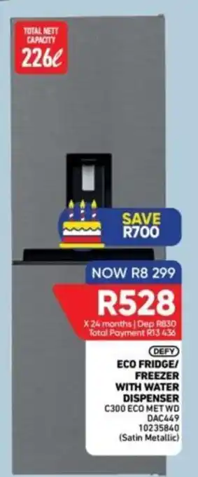 Furnmart DEFY ECO FRIDGE/ FREEZER WITH WATER DISPENSER offer